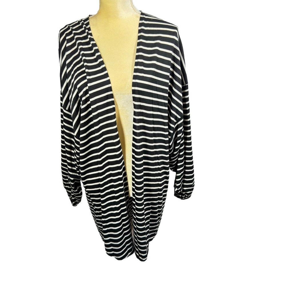 Roffe Accessories Kimono Black & White Balloon Sleeve Women's One Size nautical‎